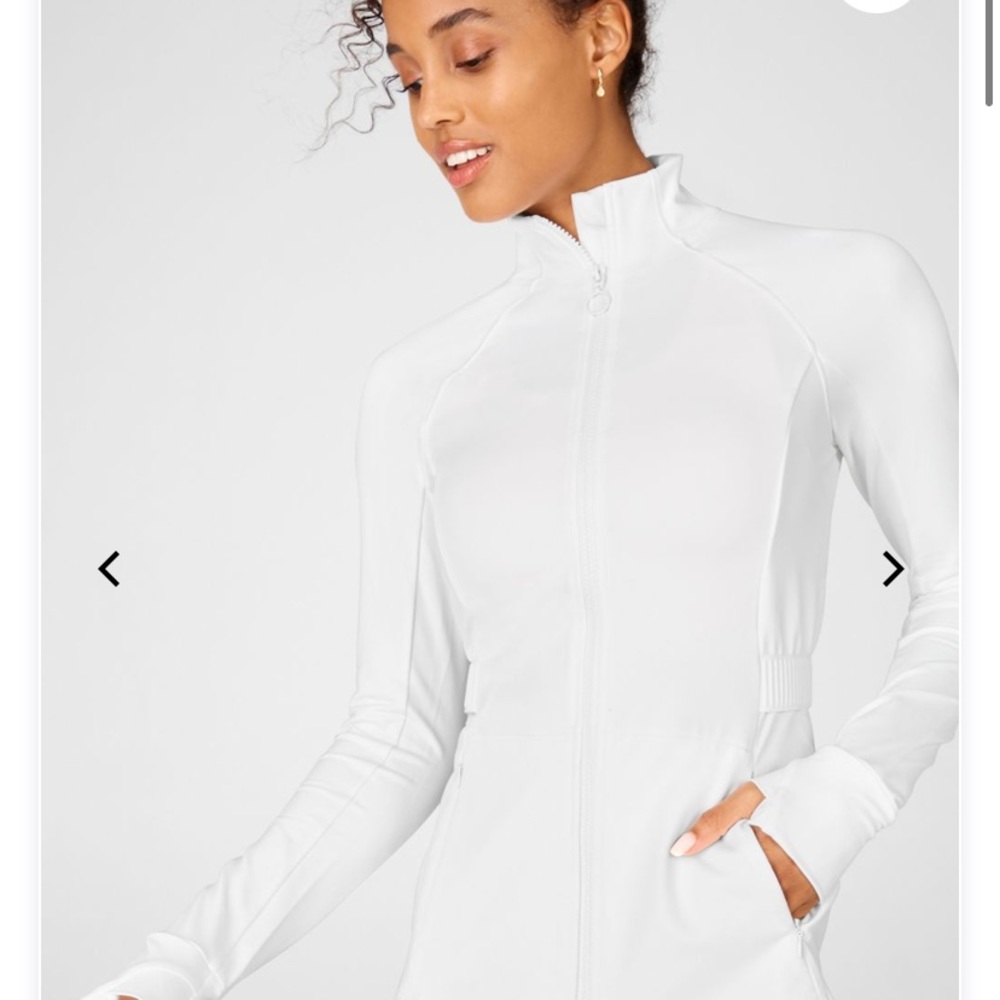 Fabletics NWT size S Trinity jacket in white :)